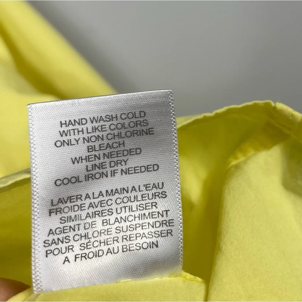 Equipment Brett Washed Cotton Poplin Blouse Shirt in Citron Yellow Q436-E195 M - Picture 7 of 10